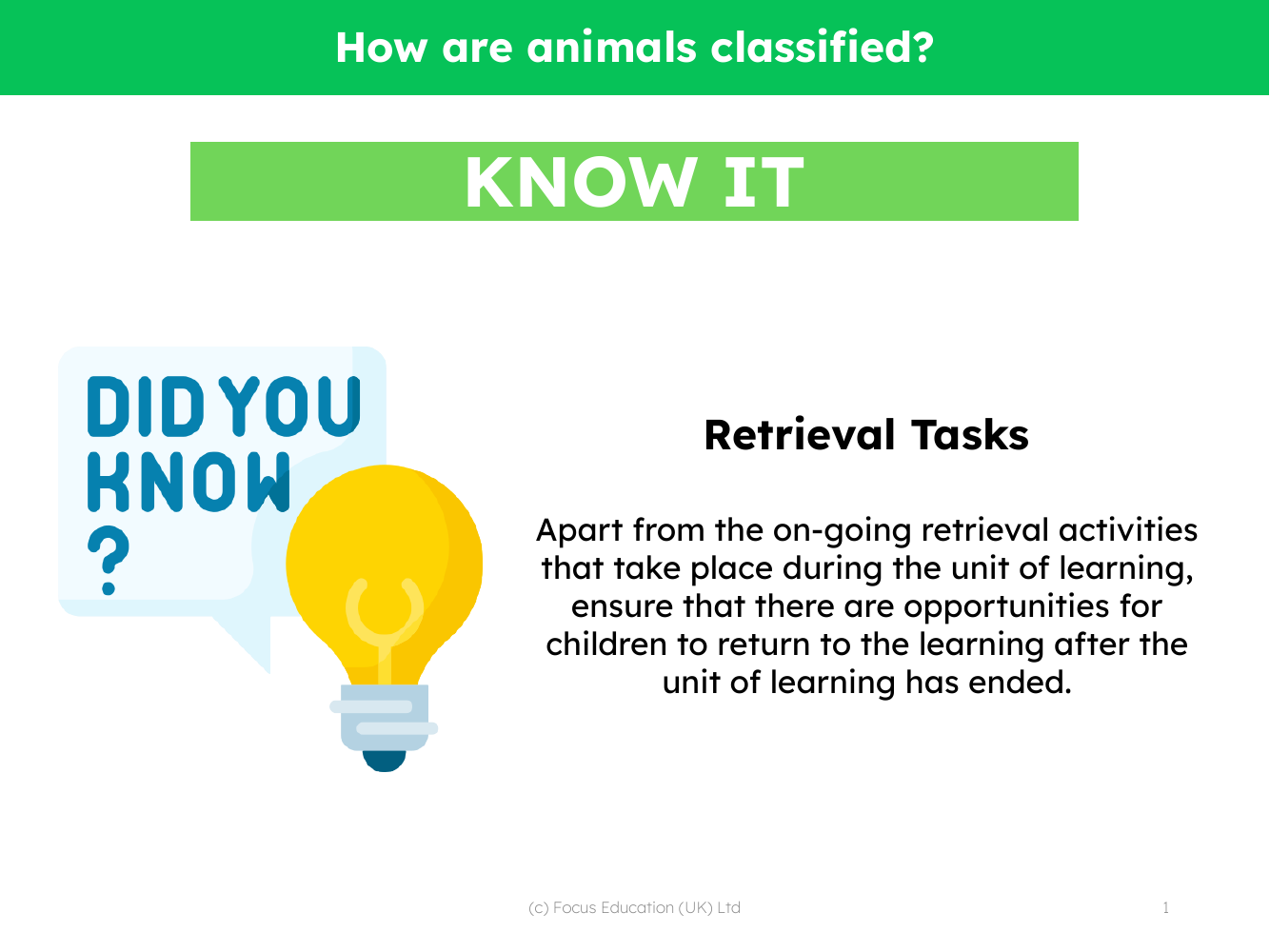 Know it! - How are Animals Classified? - Kindergarten