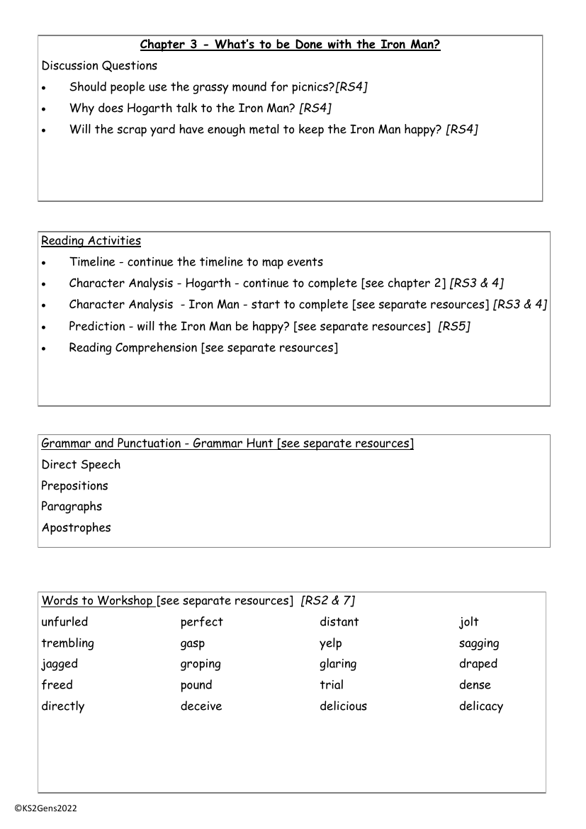 The Iron Man - Chapter 3 - Worksheet