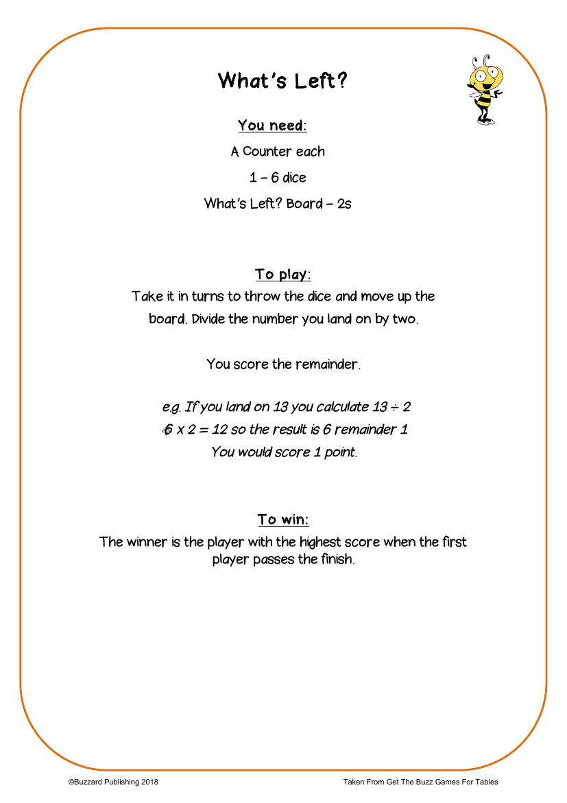 2 Times Tables -  What's Left