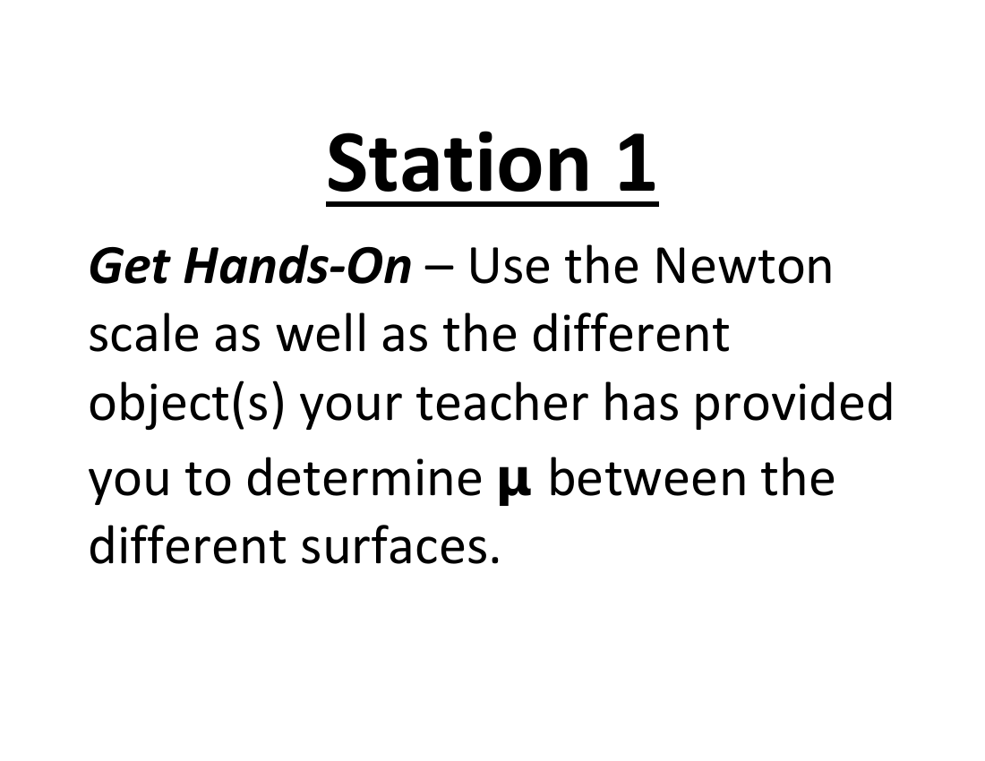 Friction - Lab Station Cards