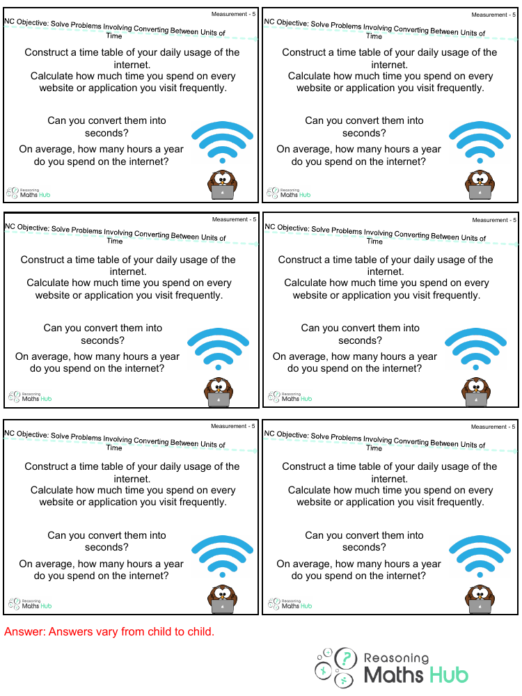 Solve problems involving converting between units of time 5 - Reasoning