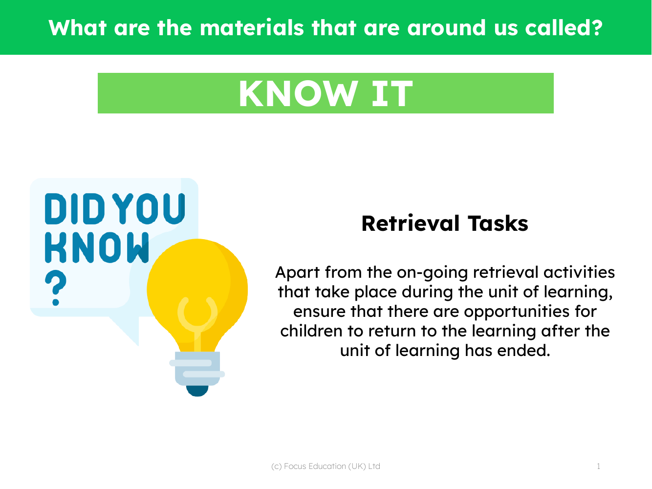 Know it! - Materials - Kindergarten
