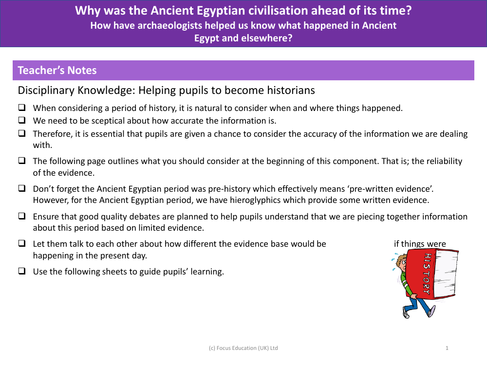 How have archaeologists helped us to know what happened in Ancient Egypt and elsewhere? - Teacher notes