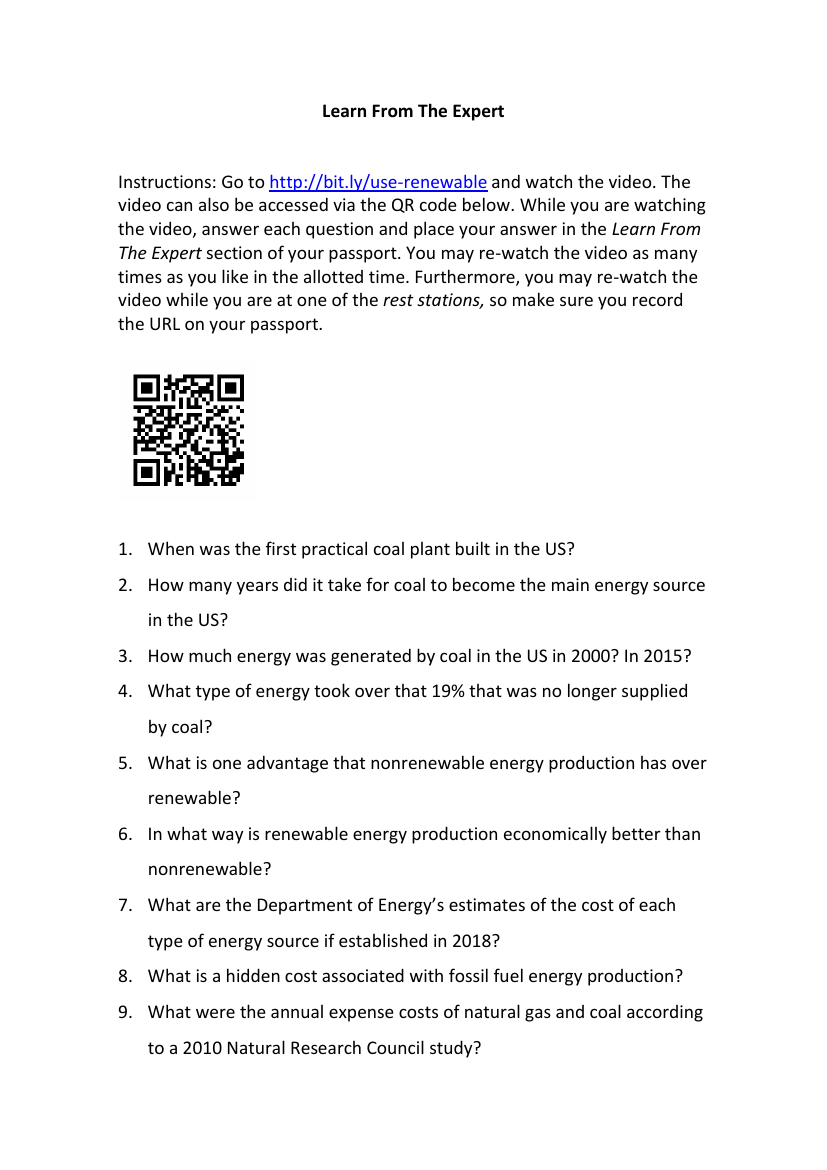 Renewable Energy - Learn from the Expert