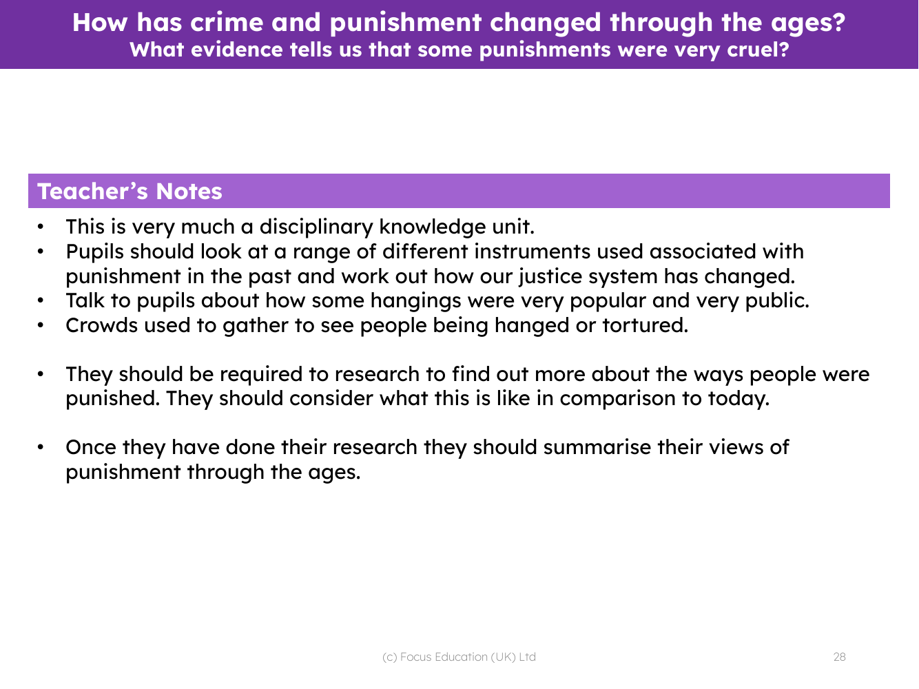 What evidence tells us that some punishments were very cruel? - Teacher's notes