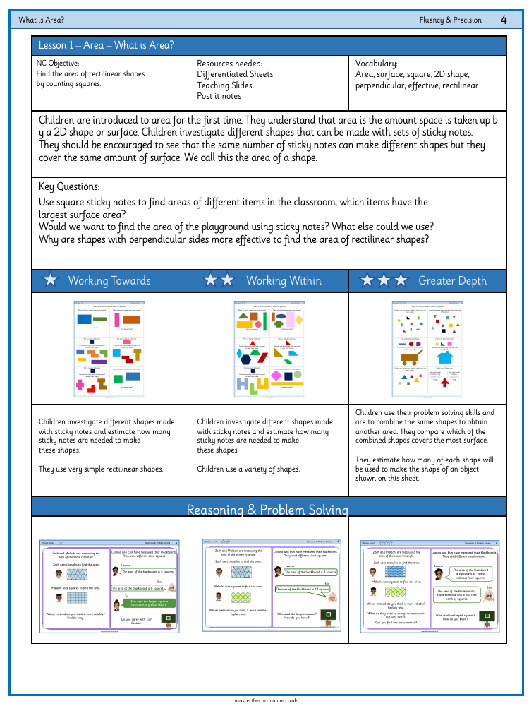 Area - What is Area? - Worksheet