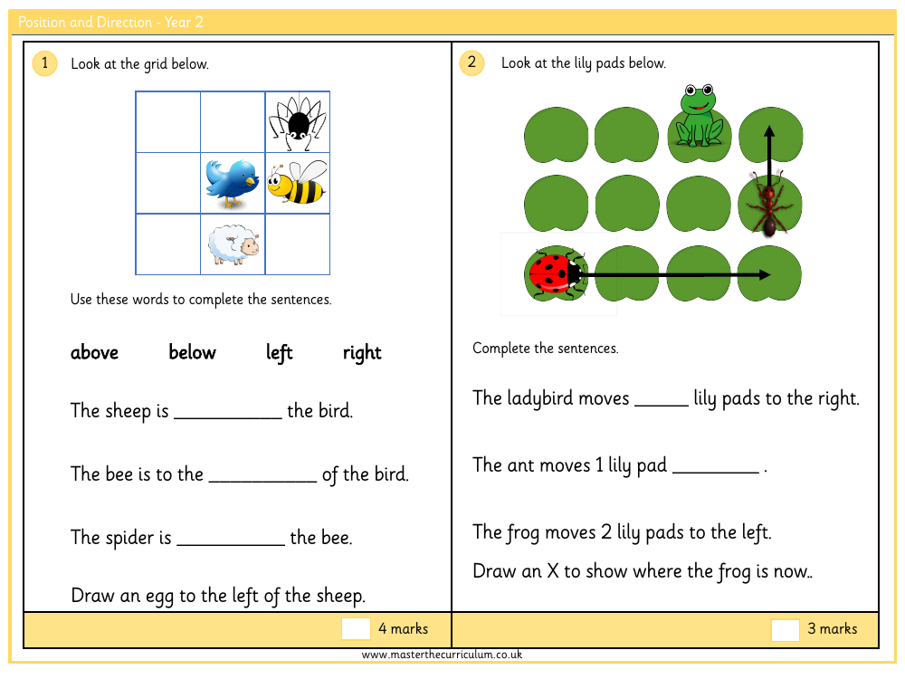 Position and direction - Assessment