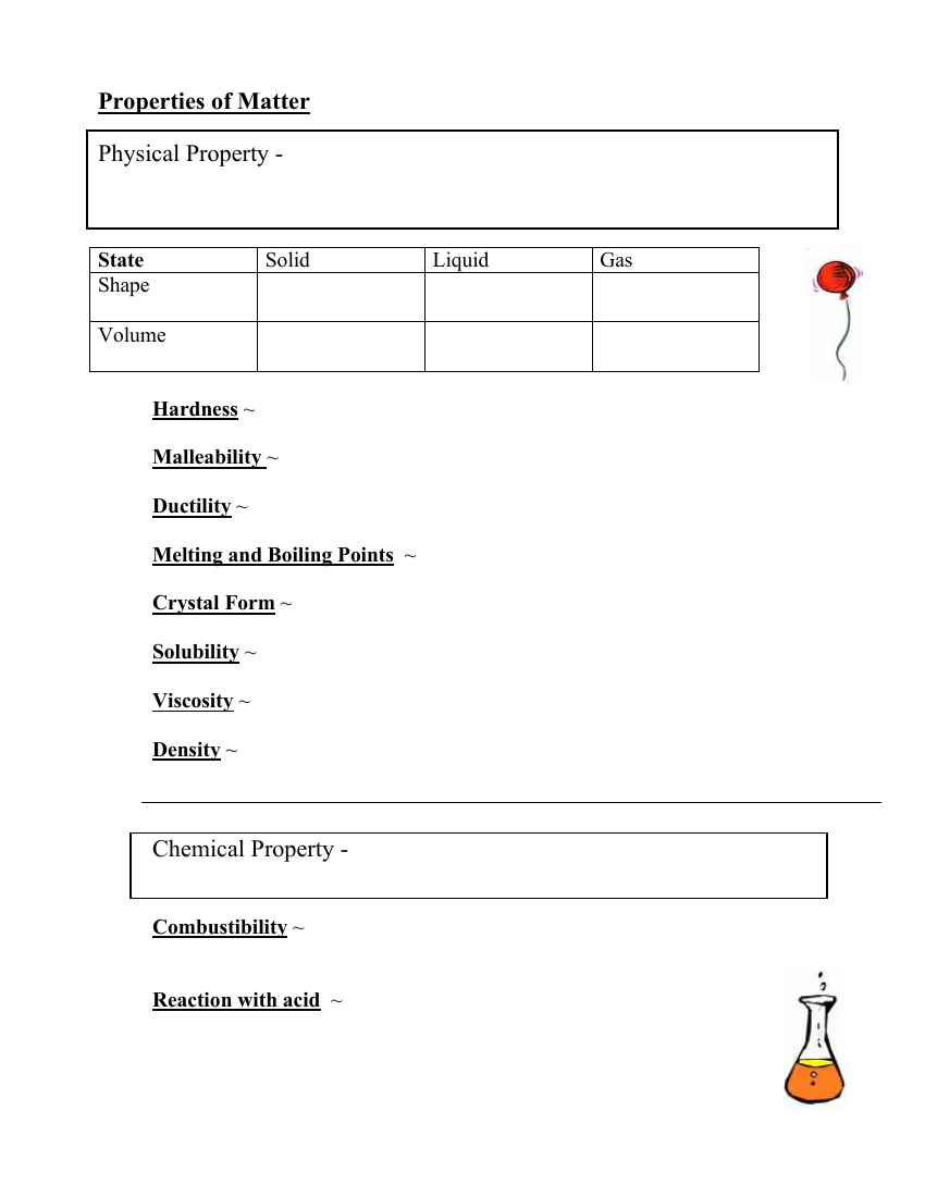 Physical and Chemical Properties and Changes - Quiz