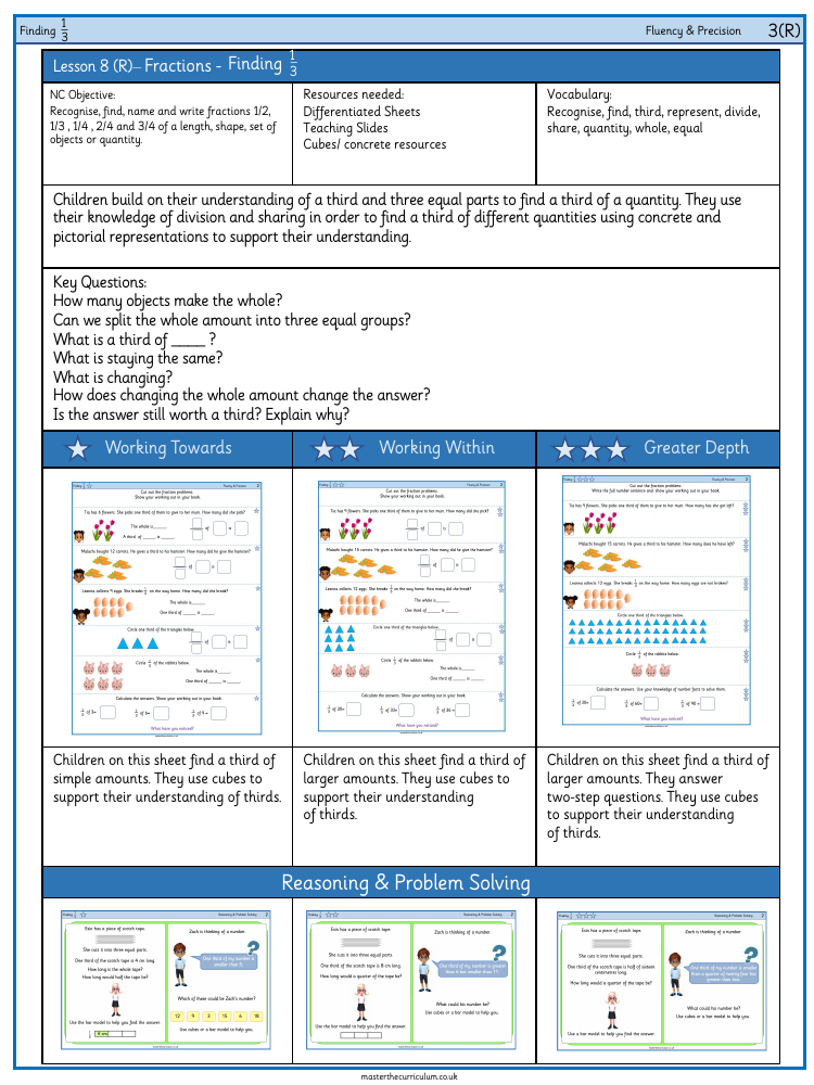 Fractions - Find a third - Worksheet