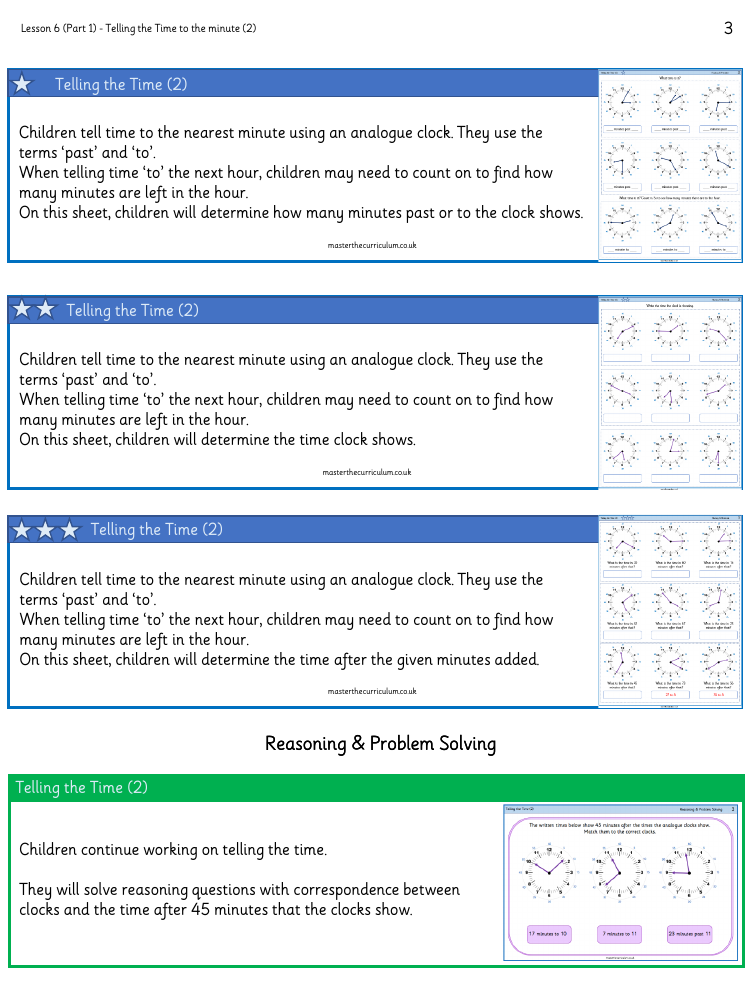 Time - Telling the time - Worksheet