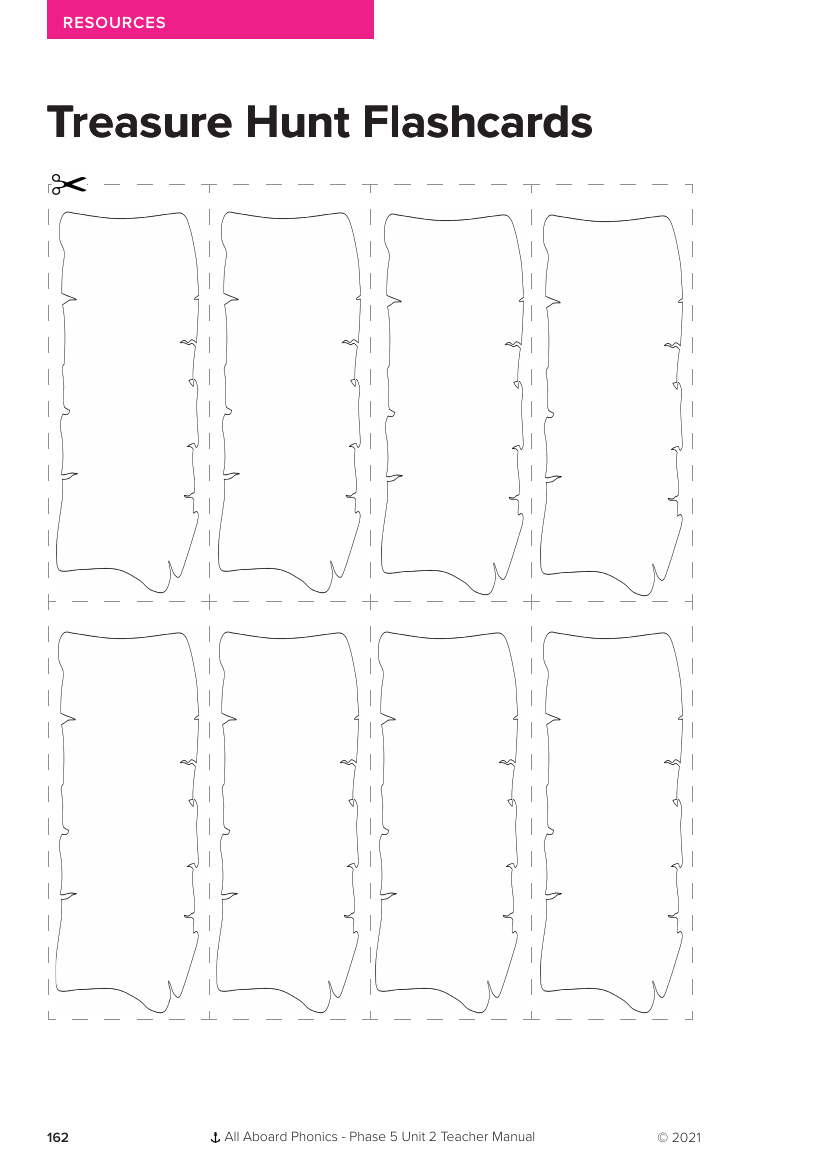 Treasure Hunt Flashcards - Phonics Phase 5, unit 2 - Resource