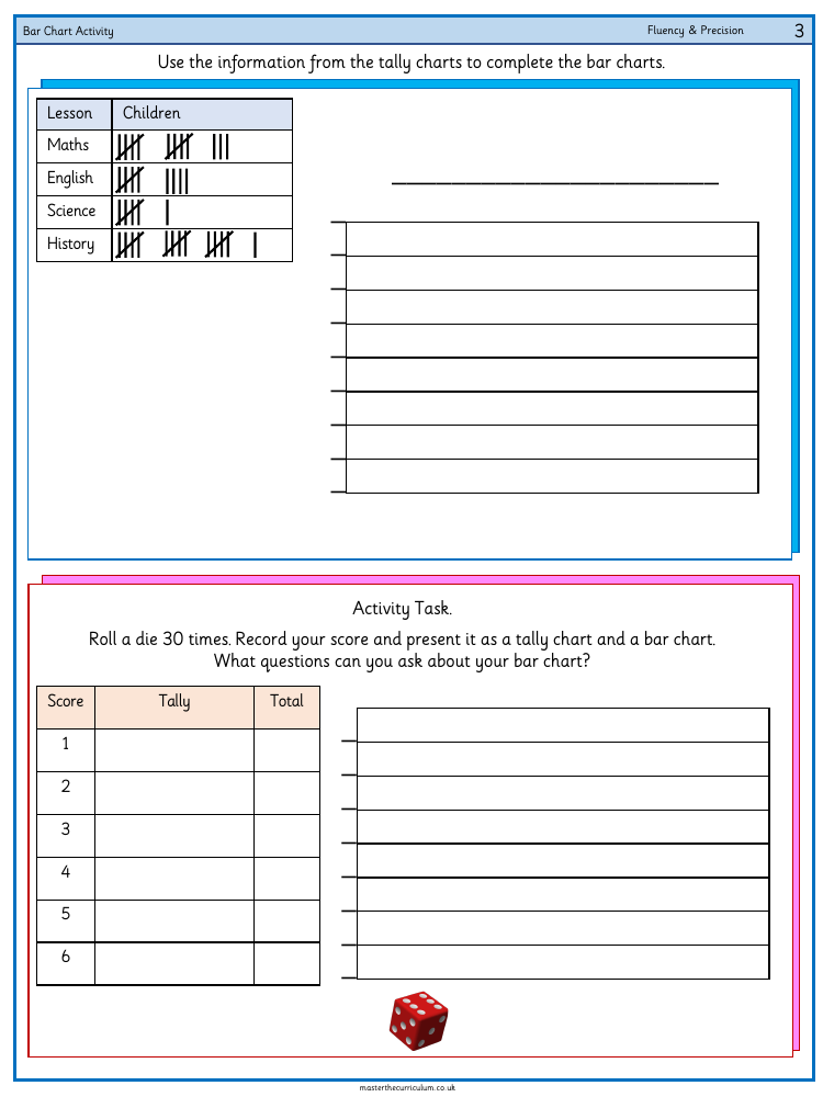 Statistics - Draw bar charts activity - Worksheet