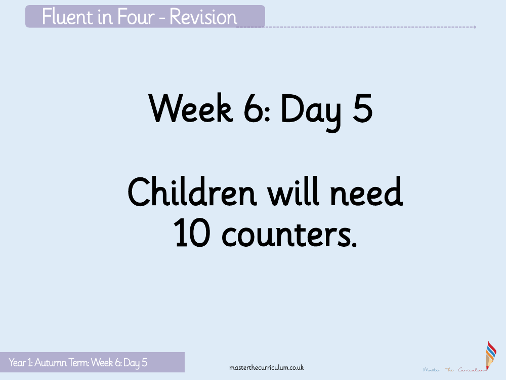 Addition and subtraction within 10 - Number bonds to ten - Starter