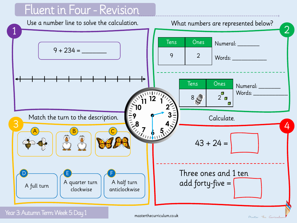 Addition and subtraction - Subtract one- from two-digit numbers - Starter