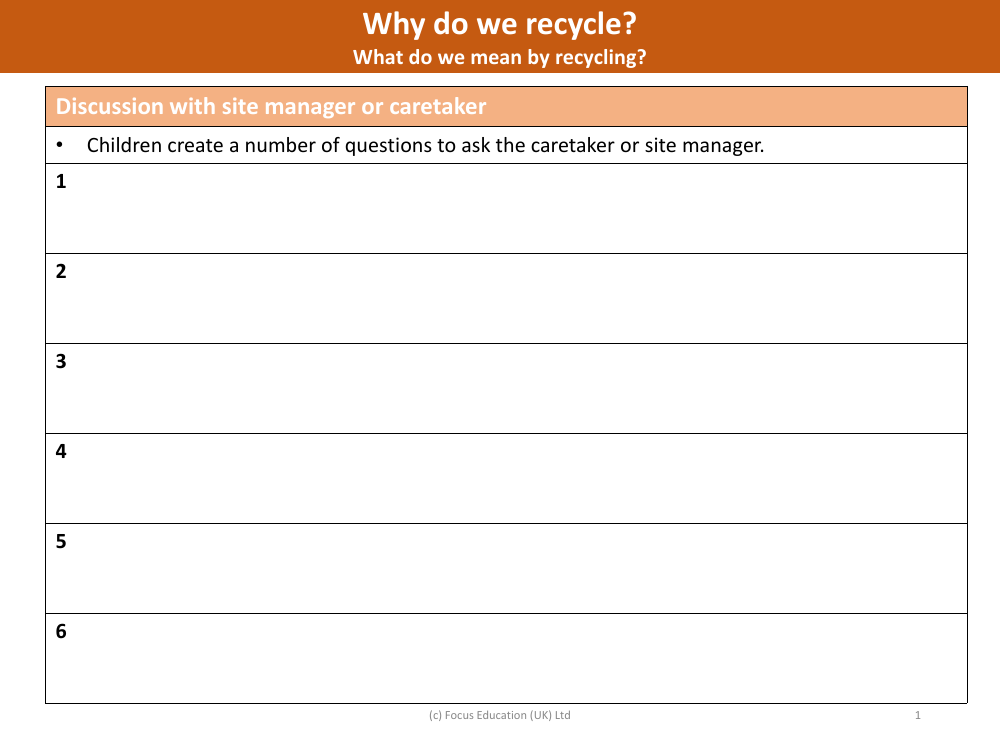 What do we mean by Recycling? - Explanation - Worksheet