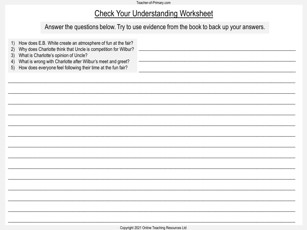 Charlotte's Web - Lesson 12: Language Analysis - Check Your Understanding