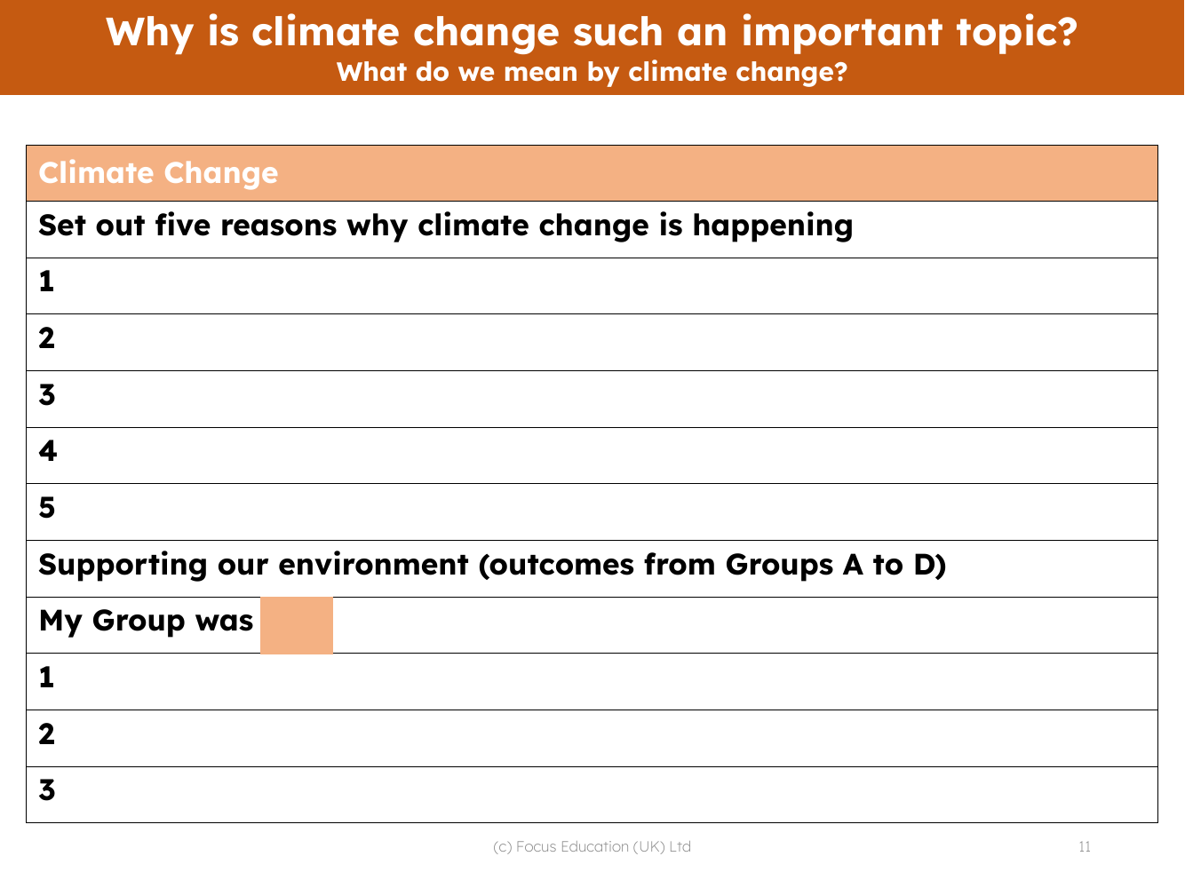 What do we mean by climate change? Worksheet