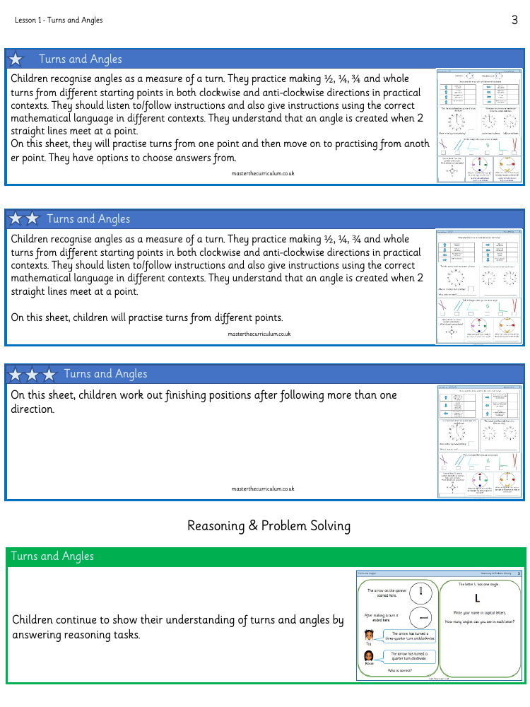 Properties of shape - Turns and angles - Worksheet