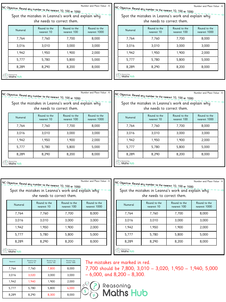 Round Any Number to the Nearest 10, 100 or 1000 3 - Reasoning
