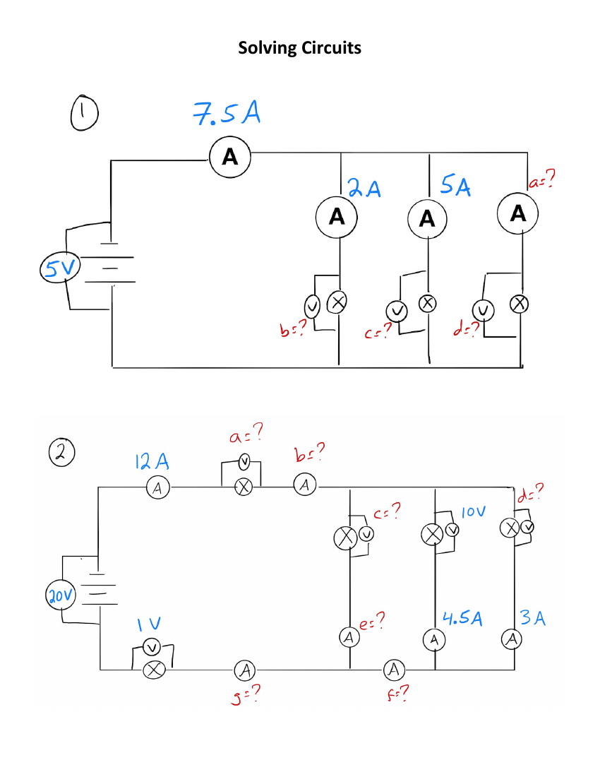 Solving Circuit Diagrams Worksheet with Answers Science 7th Grade