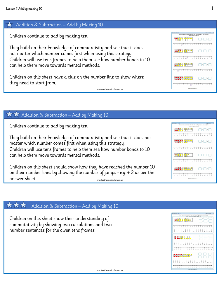 Addition and subtraction within 20 - Add by making 10 2 - Worksheet