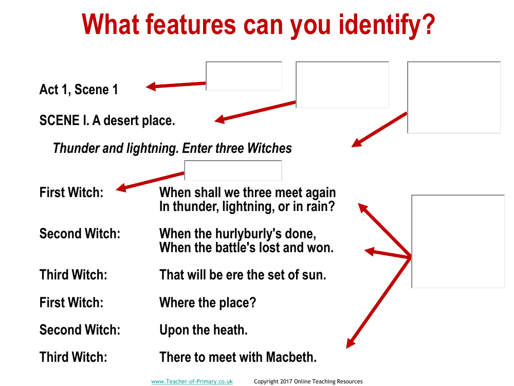 Macbeth - Lesson 3 - Features Worksheet