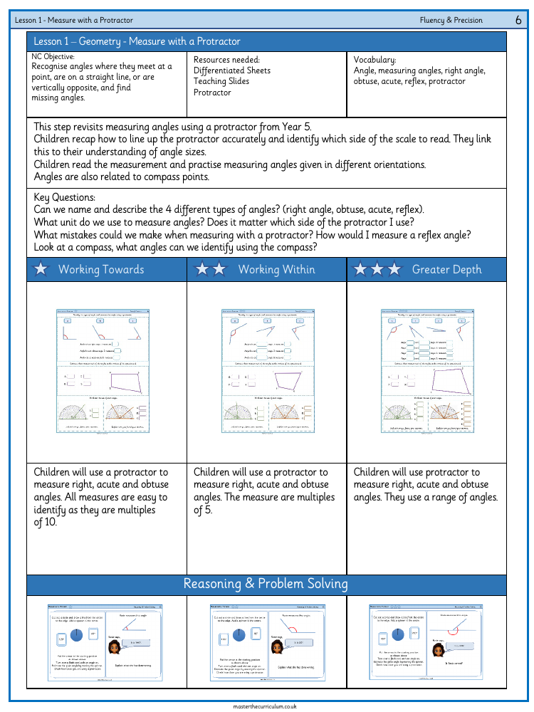 Properties of Shape - Measure with a Protractor - Worksheet