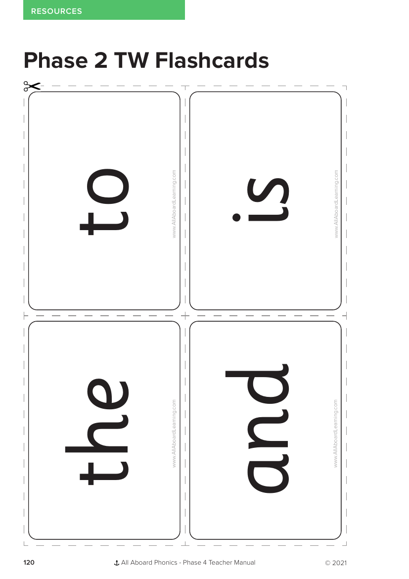 Phase 2 TW Flashcards - Phonics Phase 4 - Resource