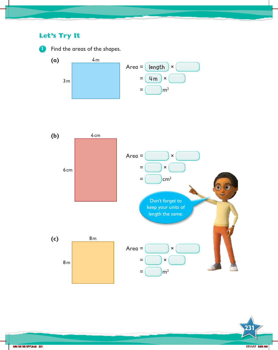 Max Maths, Year 6, Try it, Areas of compound shapes (1)