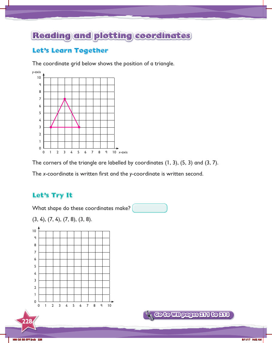 Max Maths, Year 5, Learn together, Reading and plotting coordinates of familiar events