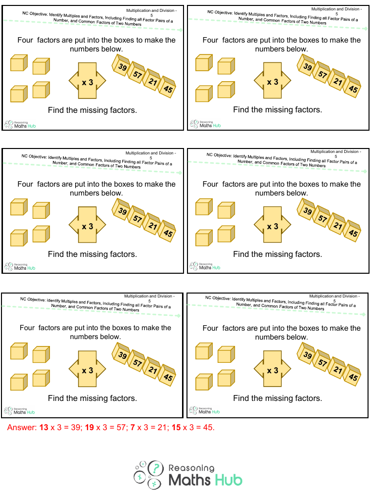 Identify Multiples and Factors 5 - Reasoning