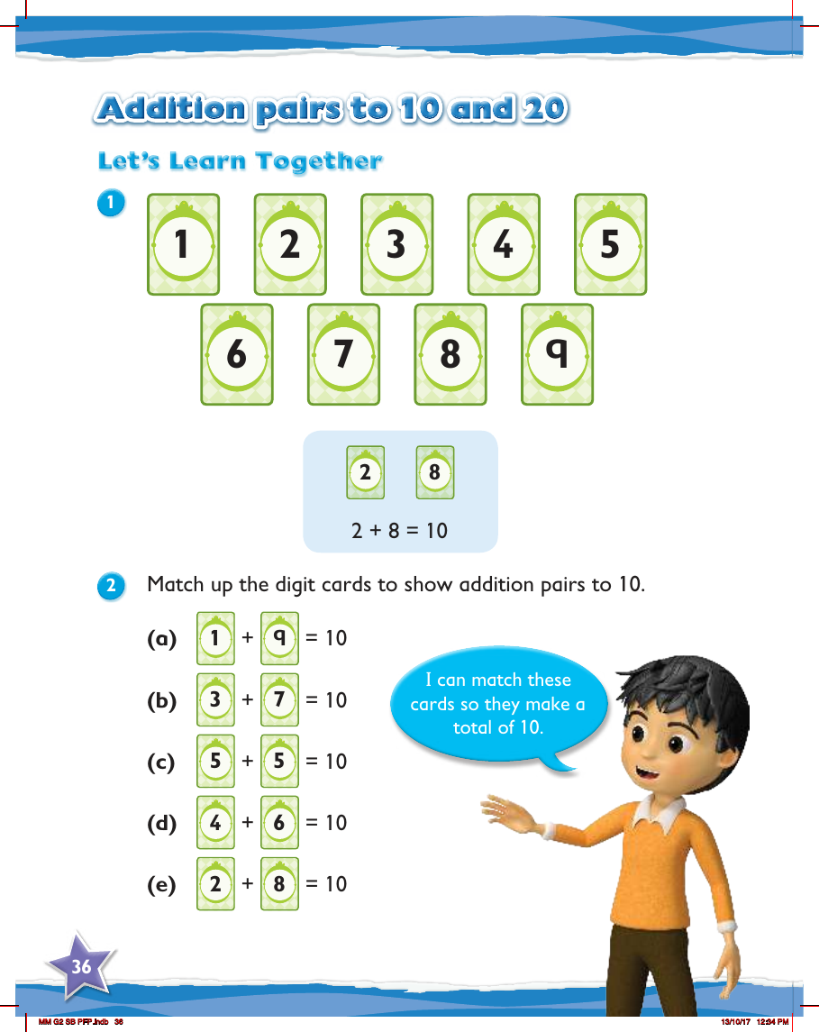 Max Maths, Year 2, Learn together, Addition pairs to 10 and 20
