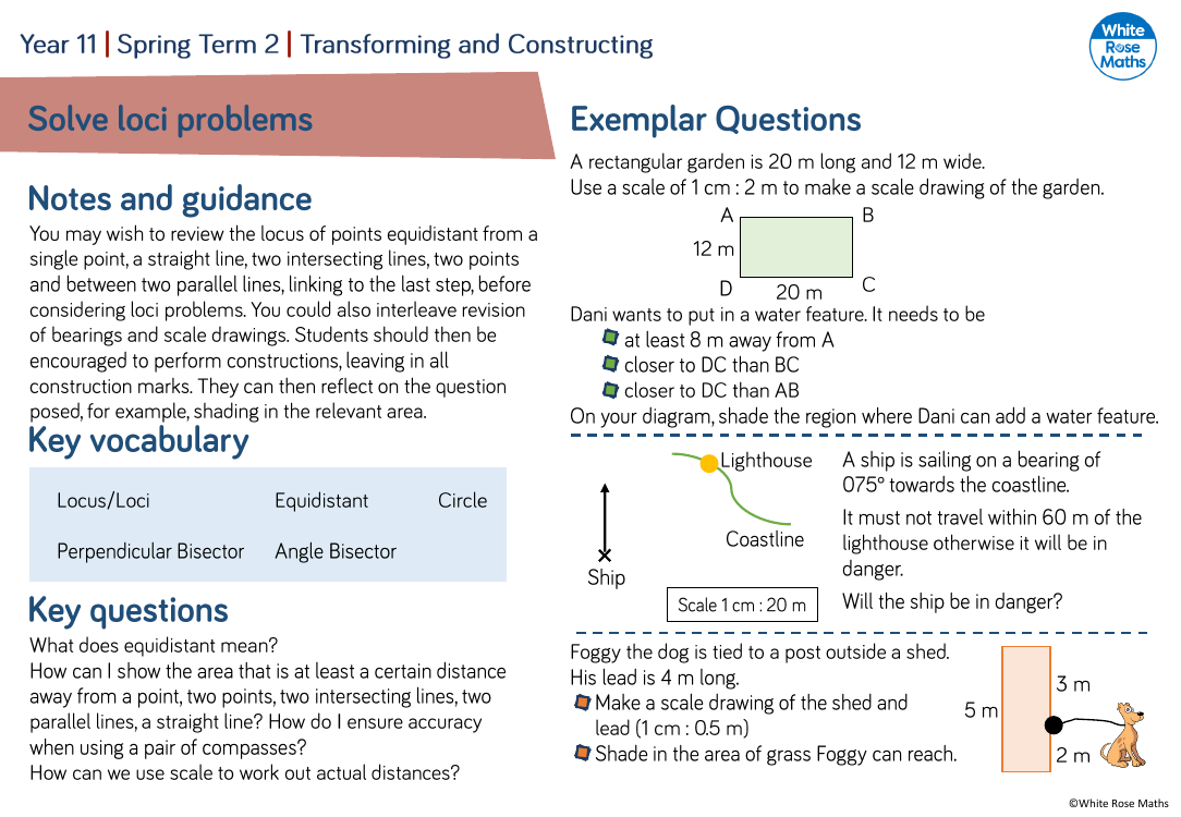 Solve loci problems: Questions