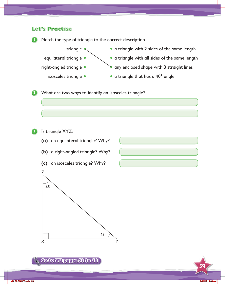 Max Maths, Year 5, Practice, Triangles review