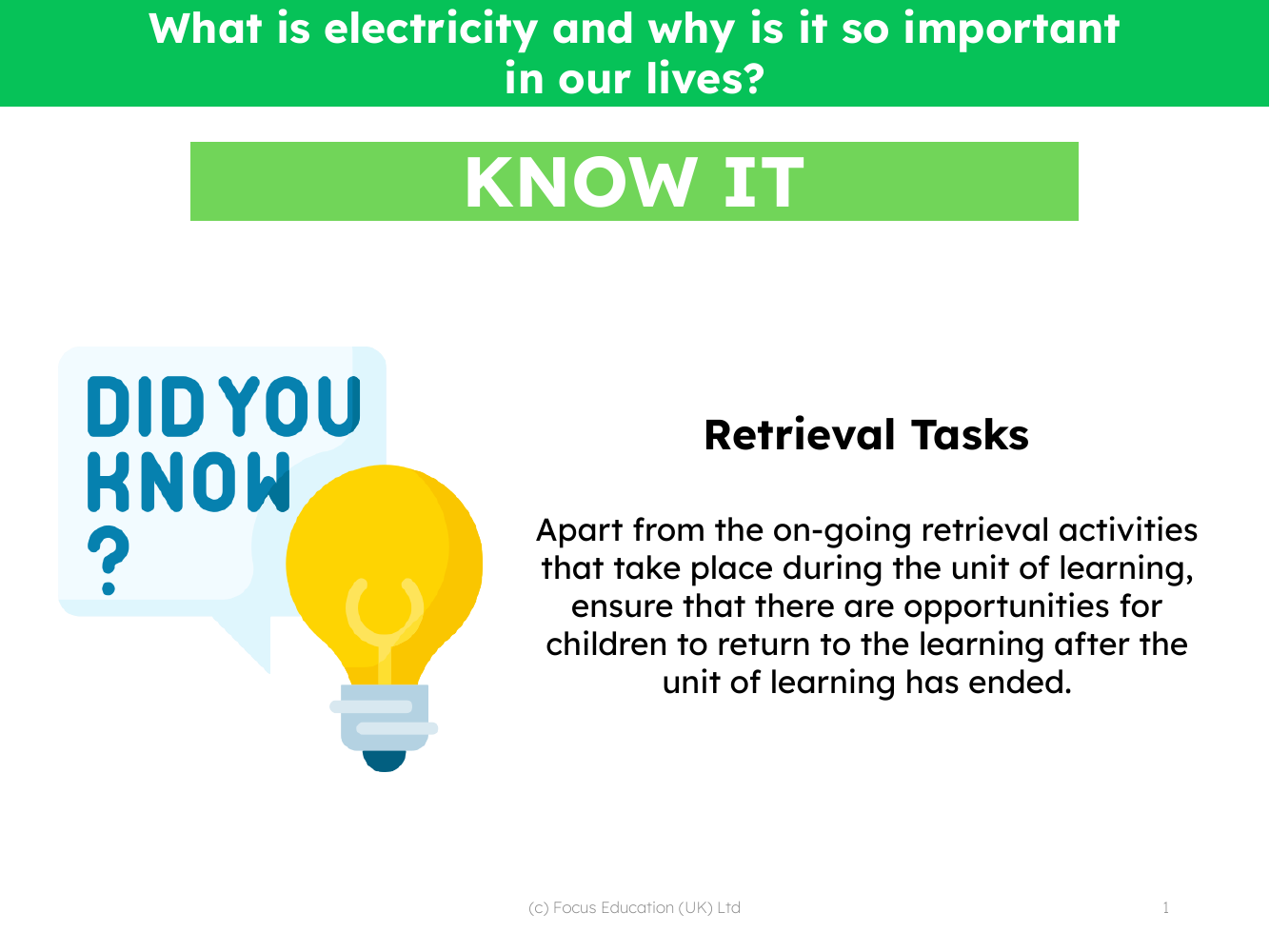 Know it! - Electricity - Year 4