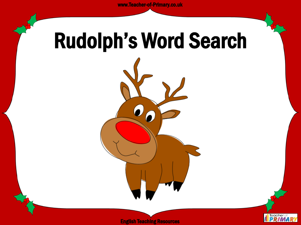 A Word Search for Rudolph - Worksheet