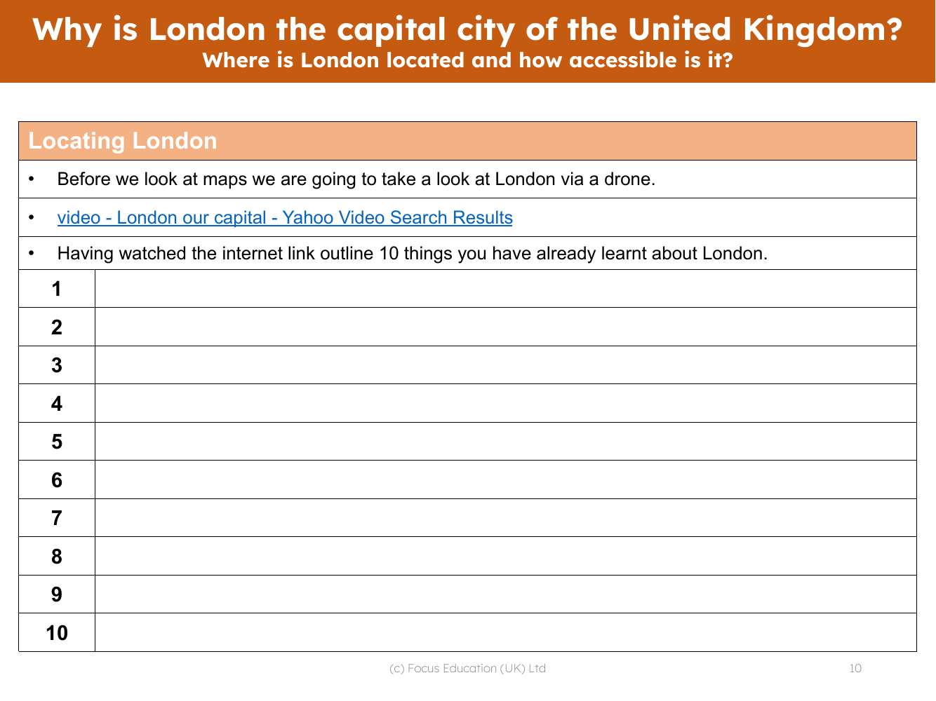 London - Note sheet