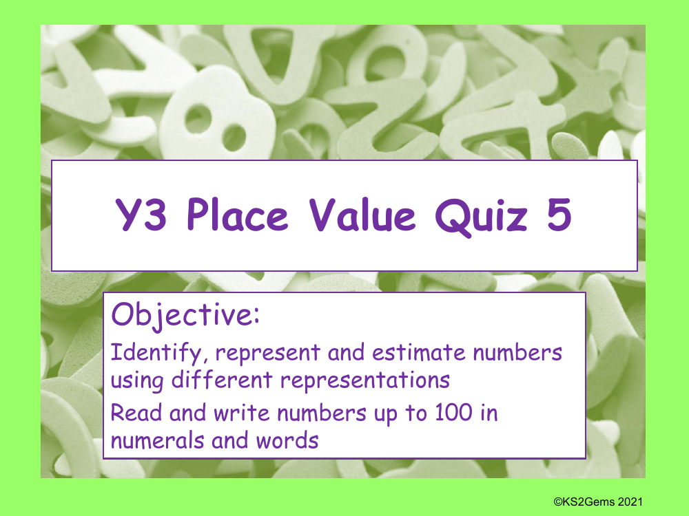 Place Value Quiz - Numerals and words