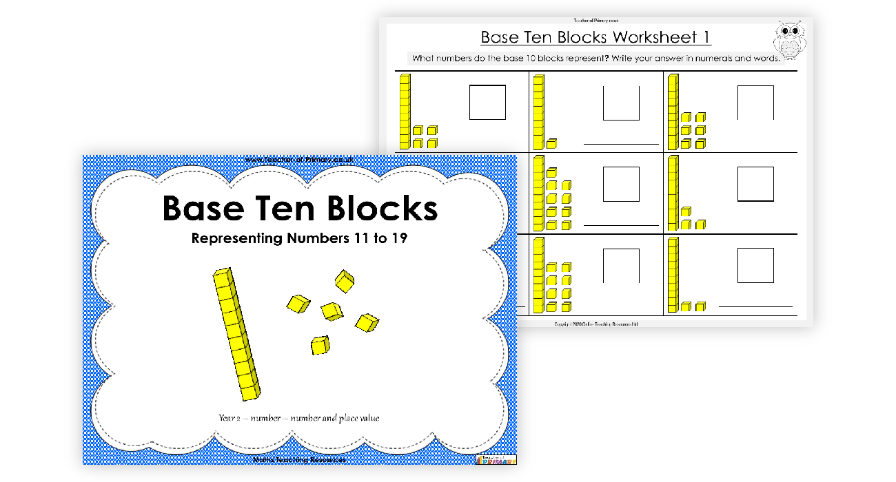 Base Ten Blocks - Numbers 11-19