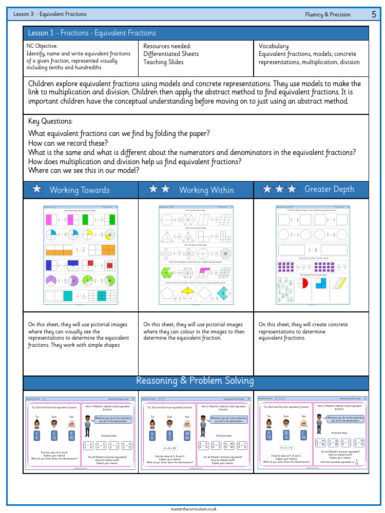 Fractions - Equivalent Fractions (2) - Worksheet