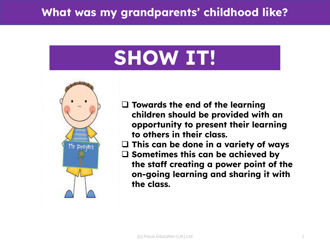 Show it! Group presentation - Grandparents - Kindergarten