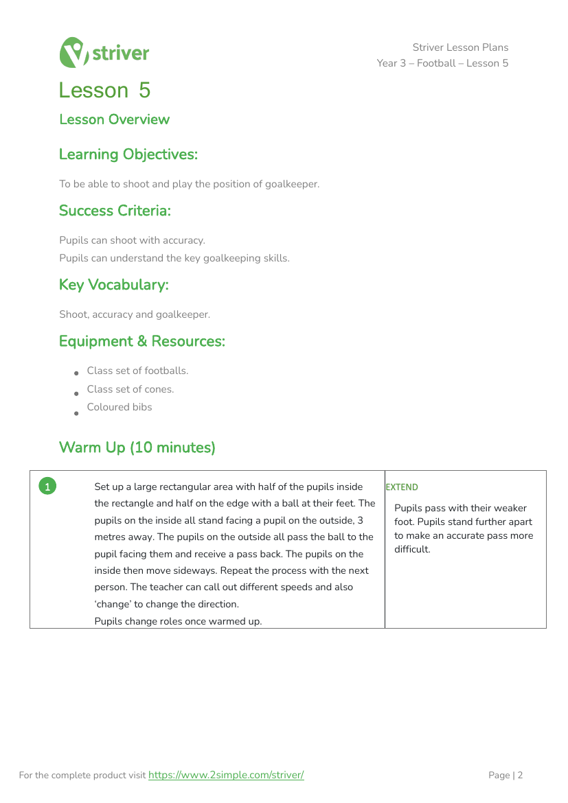 Football - Lesson 5