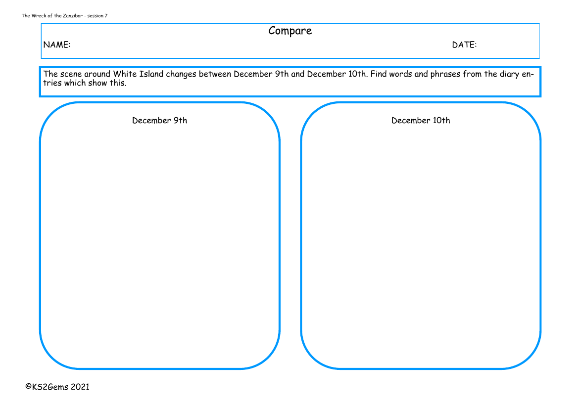 The Wreck of the Zanzibar - Session 7 - Compare