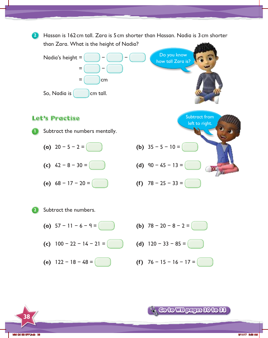 Max Maths, Year 5, Practice, Subtraction of more than 2 numbers