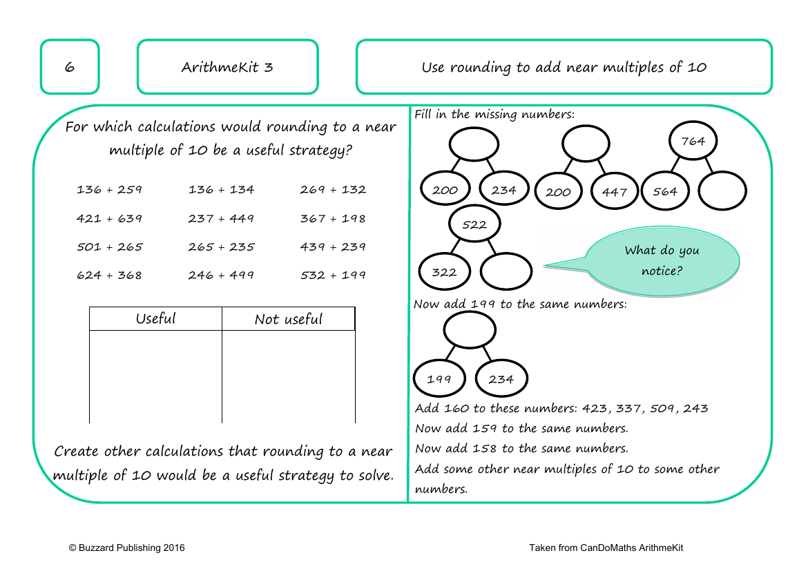 Use rounding to add near multiples of 10