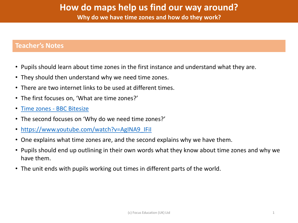 Why do we have time zones and how do they work? - Teacher notes
