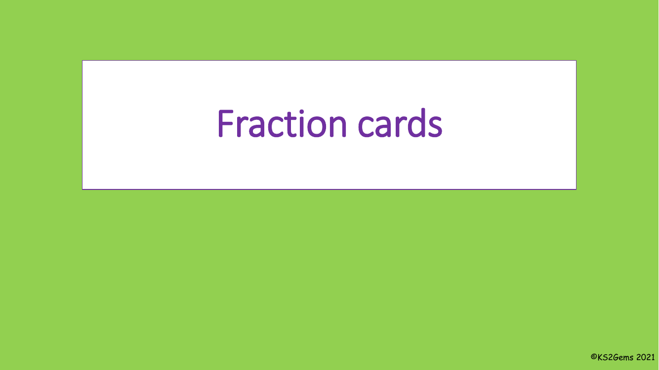 Fraction cards