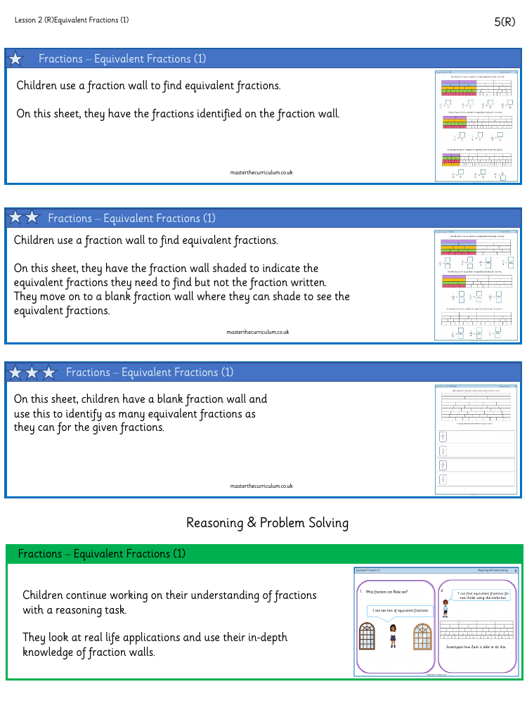 Fractions - Equivalent Fractions (1) - Worksheet