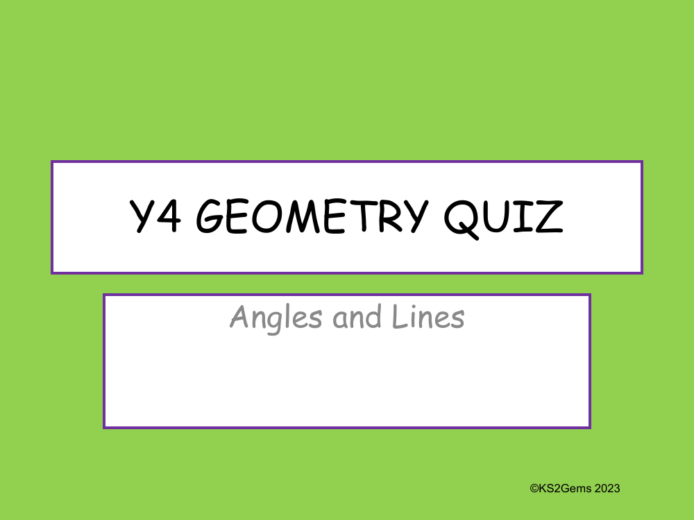 Angles and Lines Quiz