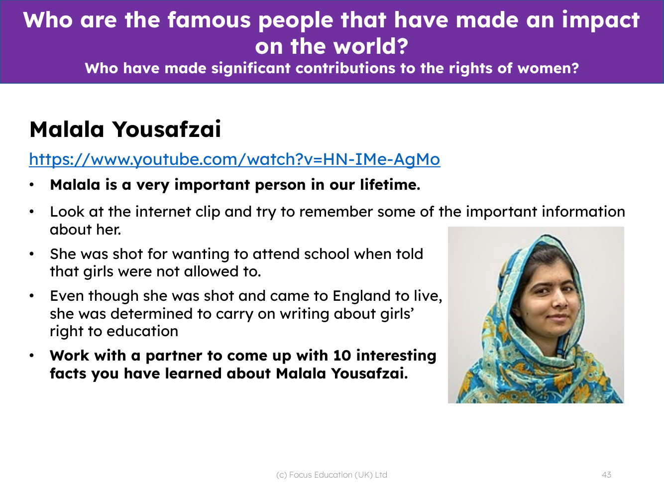 Malala Yousafzai - Info sheet